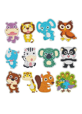 Набор для творчества Алмазные стикеры "Зверюшки" 20299, 12 шт 4FUN Game Club (369786893)