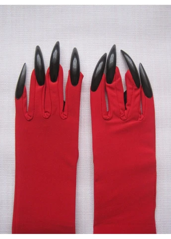Довгі рукавички з кігтямичервоні (30к040) No Brand (371915052)