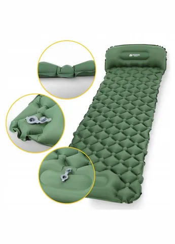 Килимок (каримат) надувний 190 x 58 x 5 см з вбудованим насососм Navy Green () Mountain Goat P-5905973400909 (376315403)
