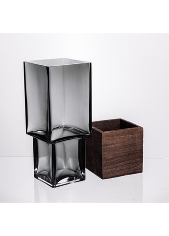 Ваза для цветов квадратная стеклянная 10×10×25 (см) декоративная ваза 1.5 (л) из толстого стекла HP-19-160-3 Yiwu (369446684)