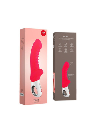 Вибратор для точки G TIGER india red, ребристый, подходит для анальной стимуляции Fun Factory (315497820)