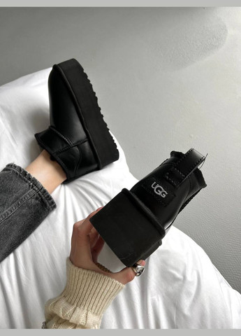 Уггі Vakko ugg ultra mini black platform leather premium (279610929)