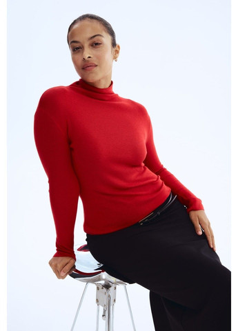 Женский трикотажный гольф Н&М (58552) S Красный H&M (362647939)