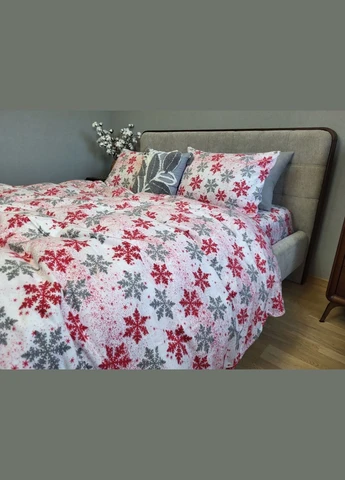 КПБ Комфорт-текстиль Фланель Сніжинка сіра 145x215 см 40x60 см ( КТ_pvu_6308_1_40x60 ) Комфорт-текстиль Фланель Сніжинка сіра (316085687)