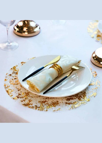 Серветки сервірувальні круглі Leeseph Gold 33 см 10 штук Malva (300860410)