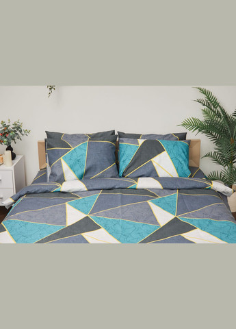 Комплект постельного белья полуторный евро 160х220 наволочки 2х40х60 Микросатин Premium (MS-820001478) Moon&Star Triangles (285716924)