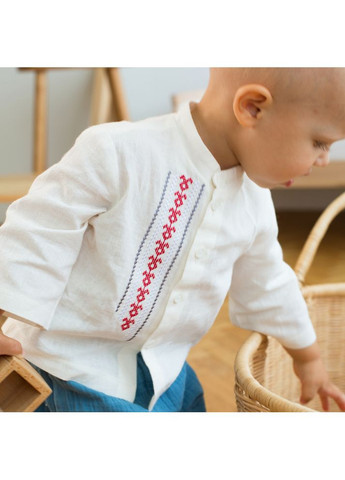 Молочна вишиванка з льону для хлопчиків Trendy Tot льон (370972660)