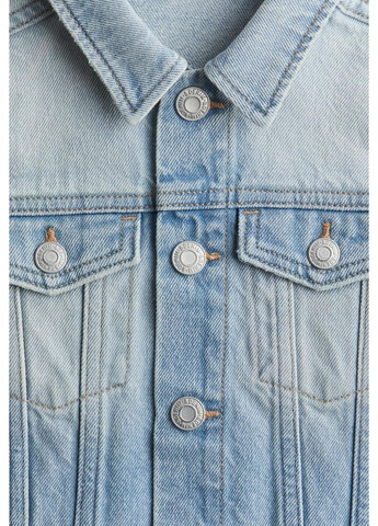 Блакитна демісезонна дитяча джинсова куртка для дівчинки блакитна (25101505) H&M