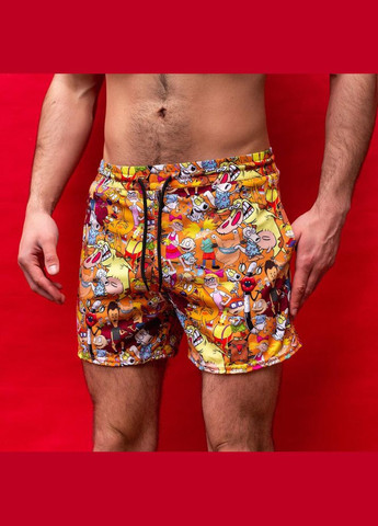 Чоловічі пляжні шорти помаранчеві з принтом Freedom (346475004)