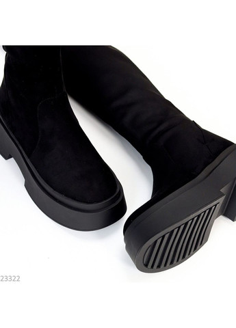 Черные осенние женские ботфорты No Brand