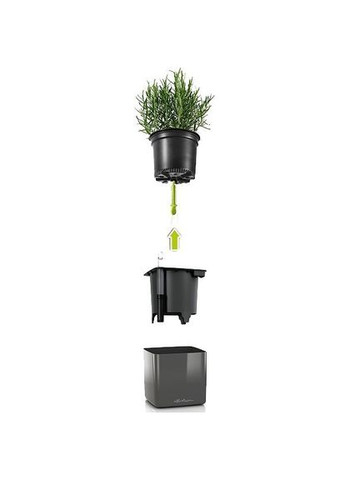 Вазон Cube Glossy 16 антрацит 13521 Lechuza (316628002)