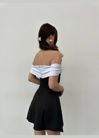 Чорна коктейльна, вечірня, кежуал жіноча сукня з бантом з відкритими плечима Asi.Store.ua