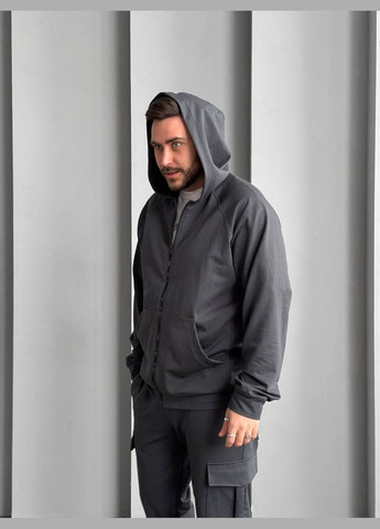 Чоловічий спортивний костюм Jack з кофтою на блискавці сірий No Brand (327845513)