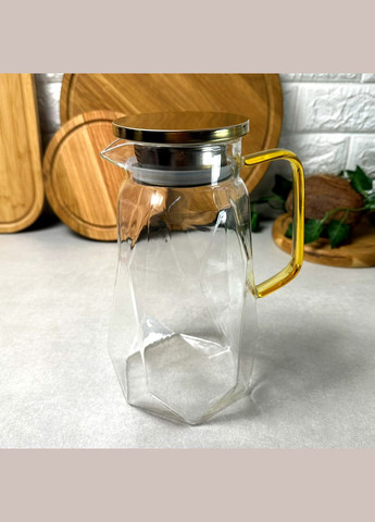 Скляний глечик 1.8 л із золотистою кришкою Zambiri No Brand (303211349)