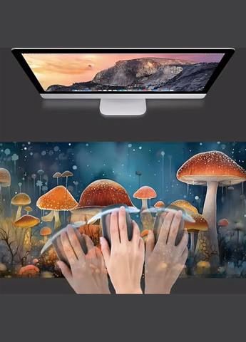 Игровой коврик для мыши 300×600х2 мм Фэнтези-грибы #3 No Brand (341325021)