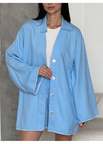 Женский летний костюм с рубашкой и шортами. Україна (354693428)