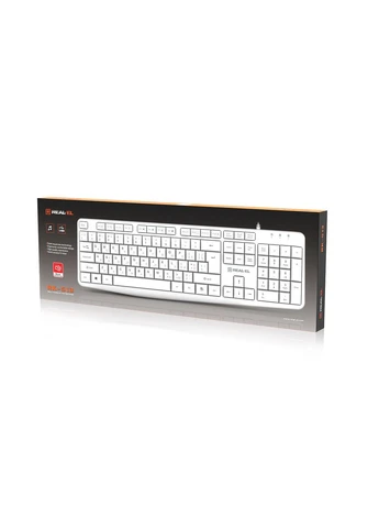 Клавиатура RK-513 White, вес 417 г, 104 клавиши, мембранные клавиши Real-El (354725970)