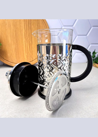 Великий френчпрес заварювальний скляний в металевому корпусі 1000 мл Kamille (303211652)