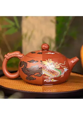 Чайный набор 0321610 Dragon and Phoenix заварник 480 ml + 4 пиалы Brown Lesko (405501146)