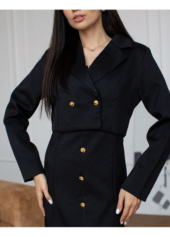 Черное твидовий костюм черний 111776 черный No Brand