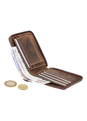 Темно-коричневий портмоне шкіряний - маленький 702 OIL TAN Bullet Visconti (303830444)
