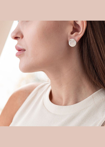 Срібні сережки Дзеркальні 122931 Oniks (264644593)