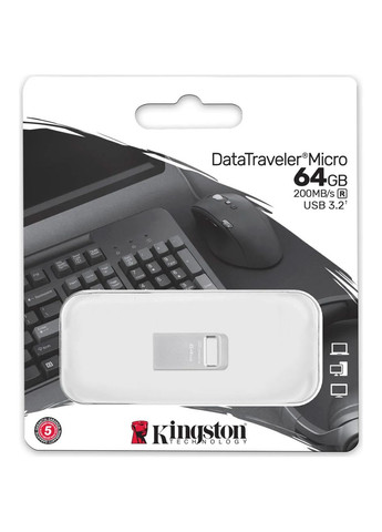 Флеш-накопичувач USB3.2 64GB DataTraveler Micro (DTMC3G2/64GB) Kingston (371633057)