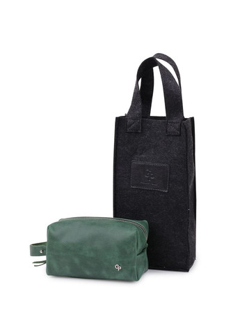Шкіряна косметичка унісекс 11572 Зелений Grande Pelle (298920982)
