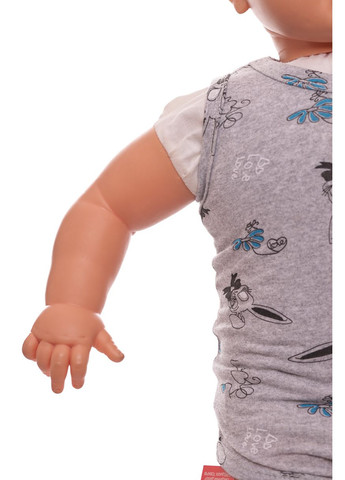 Боді майка кулір для хлопчика сірий Зайчик 80 см (50074) BABYKROHA (297197399)