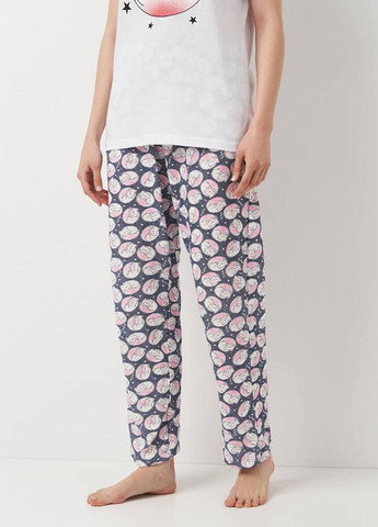 Белая всесезон пижама футболка + брюки Carla Mara