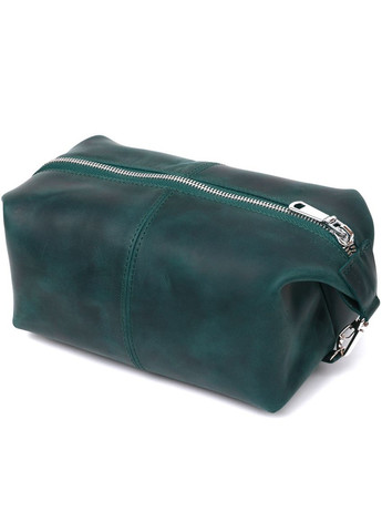 Кожаная матовая косметичка 16399 Зеленый Shvigel (332052660)