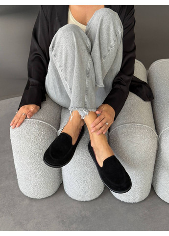 Helen Замшеві лофери чорний з натуральна замша, україна — демісезон (369625545)