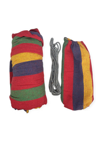 Гамак 200 х 80 см для відпочинку на природі різнобарвний із чохлом для транспортування No Brand (296808991)