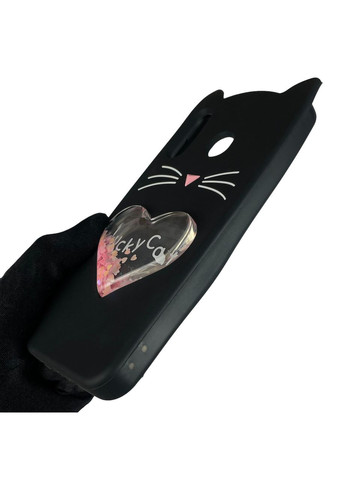 Чохол для Galaxy M30 SM-M305F дитячий 3д у формі котика переливашка серце на самсунг м30 чорний Samsung (366018856)