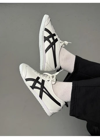 КРОССОВКИ ЖЕНСКИЕ ASICS ONITSUKA TIGER MEXICO WHITE BLACK АСИКС ОНИТСУКА БЕЛЫЕ No Brand белые демисезоны (392010048)