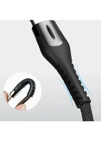 Кабель USB Type-C 1м тканевый черный Quick Charge 2.4A XO (393483579)