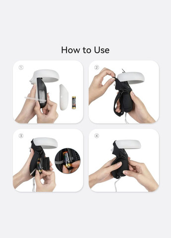 Чехол для контроллера Quest 2 с защитой от открывания аккумулятора и ремешками на запястье Kiwi (296790663)