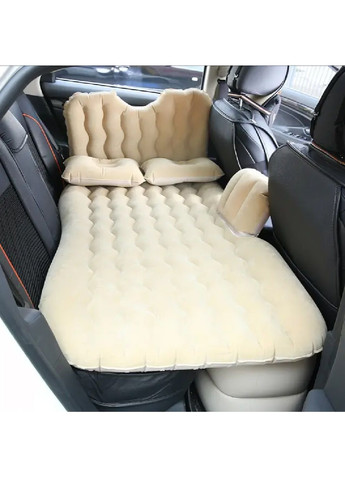 Комплект матрац надувний з подушками чохлом насосом від прикурювача для заднього сидіння автомобіля (480145-Prob) Бежевий Unbranded (330062016)