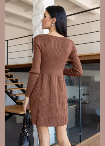 Коричнева трикотажна сукня міні коричнева 111530 No Brand