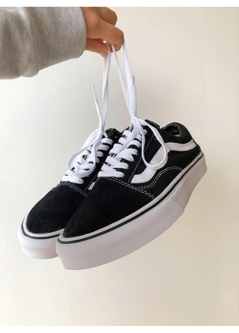 Чорні Осінні кеди чоловічі vans old skool black white v3 ванс олд скул No Brand