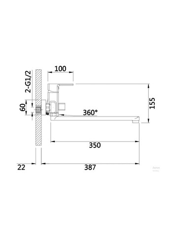 Душова система універсальна Pure 1030, Nickel (k35) на три споживача BRIPUR1030NKL Brinex (370661924)