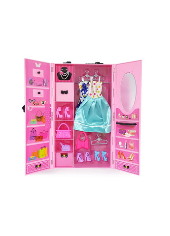 Меблі для ляльок QUNXING "Гардероб" (з одягом) (YS190511) Qunxing Toys (290841181)