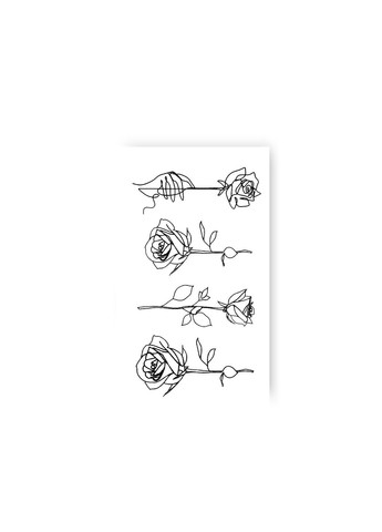 Тату сет "Силуэт розы" Tattooshka (322860293)