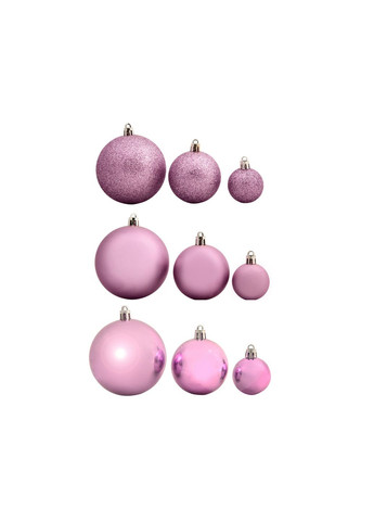 Ялинкові пластикові кульки "" комплект 46 шт, Ø 8/6/4 см бузкові House Of Seasons (326025481)