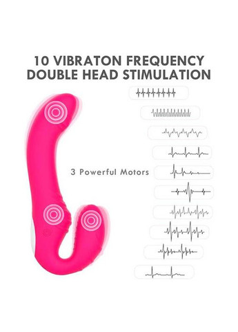 Безремневый силиконовый страпон с вибрацией и пультом Love Rider розового цвета из 10 режимов вибрации. China (360604467)