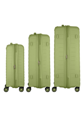 Набір валіз, Aero, поліпропілен, (L+M+S), TSA, 4 колеса, EXP, оливково-зелений 2E (365069111)