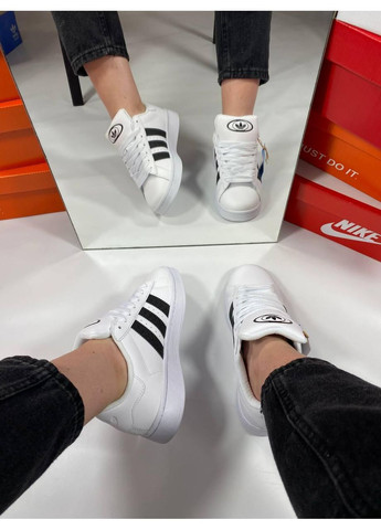 КРОССОВКИ ЖЕНСКИЕ ADIDAS CAMPUS 00S WHITE BLACK АДИДАС КАМПУС No Brand чёрные демисезоны (368862391)