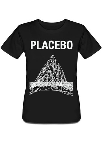 Чорна літня жіноча футболка placebo - ountain graph (чорна) Fat Cat