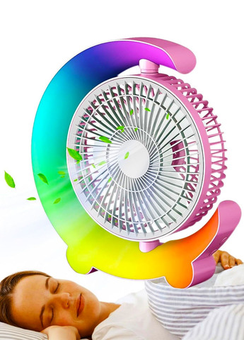 Безшумний настільний вентилятор з кольоровим RGB підсвічуванням Tik-Tak (362297941)