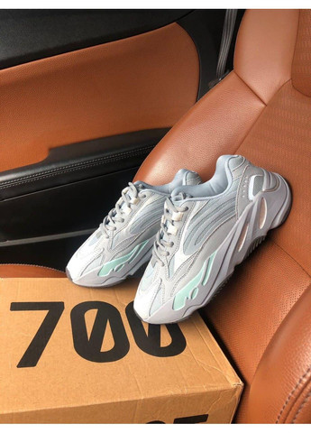 КРОССОВКИ ЖЕНСКИЕ ADIDAS YEEZY BOOST 700 V2 HOSPITAL BLUE АДИДАС ИЗИ БУСТ No Brand серые демисезоны (369389748)